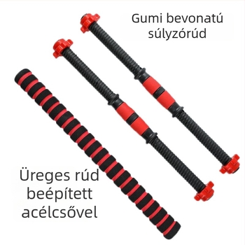 Környezetbarát gumírozott súlyzórúd tartozékok, 354-550 cm, hatszögletű anyacsavarral a fitneszrúddá történő átalakításhoz