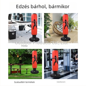 Gyermekeknek szóló felfújható bokszoszlop, gyermek boxzsák, álló bokszzsák felnőtteknek, edzés és szülő–gyermek interakció