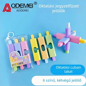 Oktatási Luban Lock kiemelő toll általános iskolásoknak, 6 színű toll a naplóhoz és graffitihoz, jegyzetkiemelő, kreatív színű toll