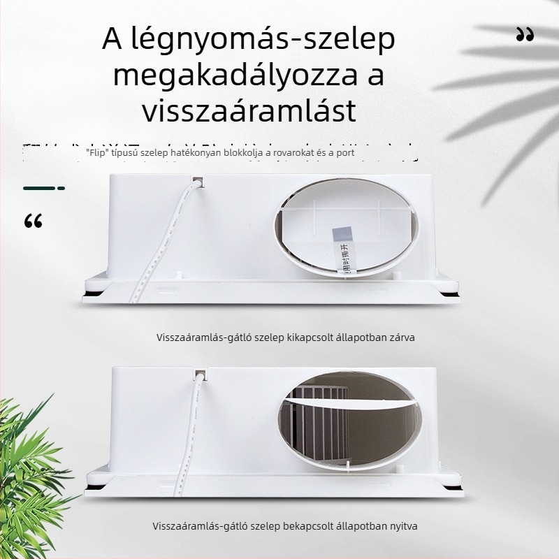 Golden Ling beépített mennyezetre szerelt szellőző ventilátor, ultra vékony, 300x300 mm, modell BPT10-12-1D, ABS ház, mechanikus vezérlés