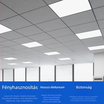 Beépített mennyezeti LED panel 600x600, 60x60, gipszkarton ásványgyapot lemez