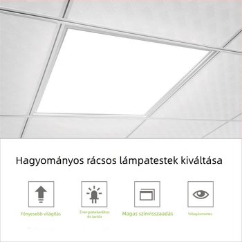Beépített mennyezeti LED panel 600x600, 60x60, gipszkarton ásványgyapot lemez