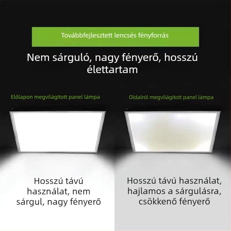 Beépített mennyezeti LED panel 600x600, 60x60, gipszkarton ásványgyapot lemez