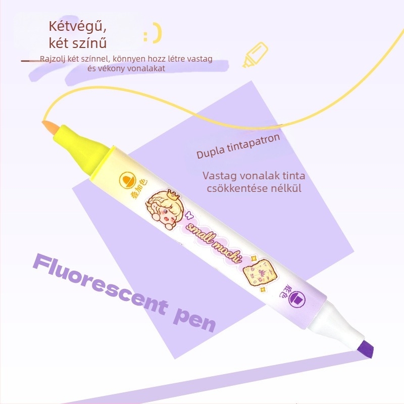 Small Mochi 6-pack kétoldalú radírozható színes kiemelő toll diákoknak