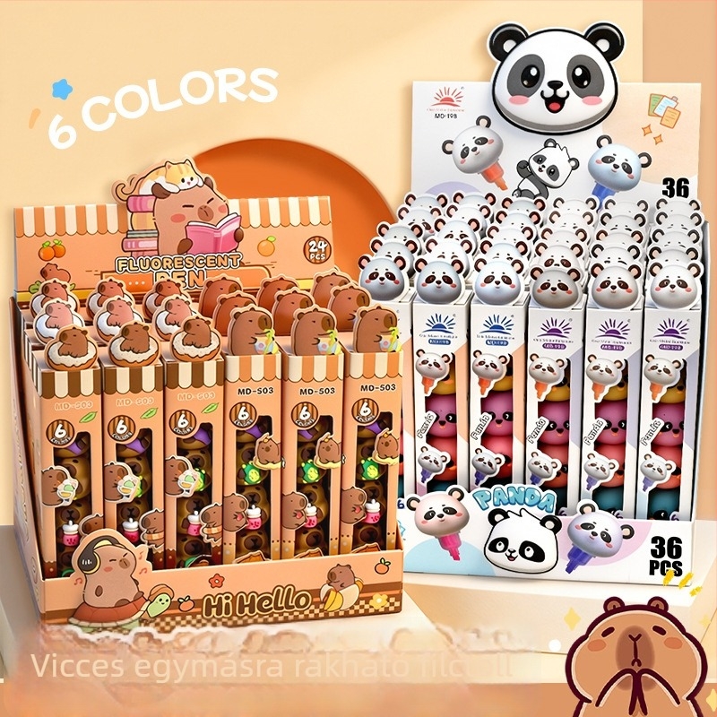 3D patchwork fluoreszkáló tollak, aranyos mesés színek a naplóhoz, diák kiemelő tollak, szemkímélő marker tollak (36 db)