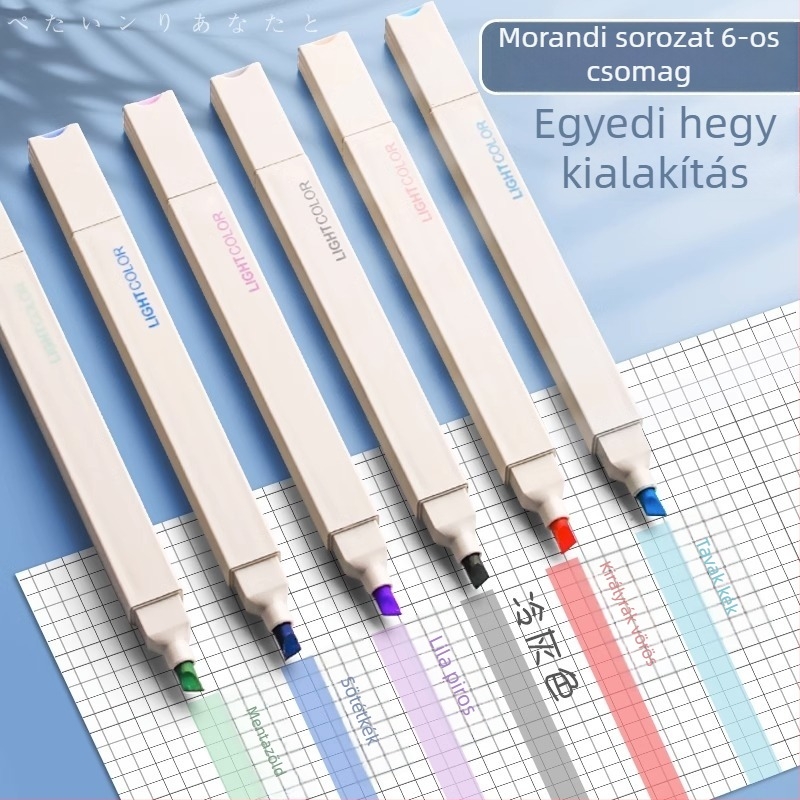 Fluoreszcens jegyzetelő marker, színes marker diákoknak és gyerekeknek, műanyag ház
