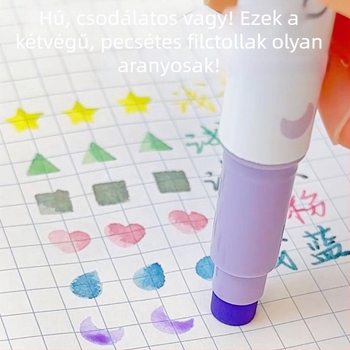 6 darabos Kokuyo kettős fejű jelölőtollak diákoknak, színes jelölők