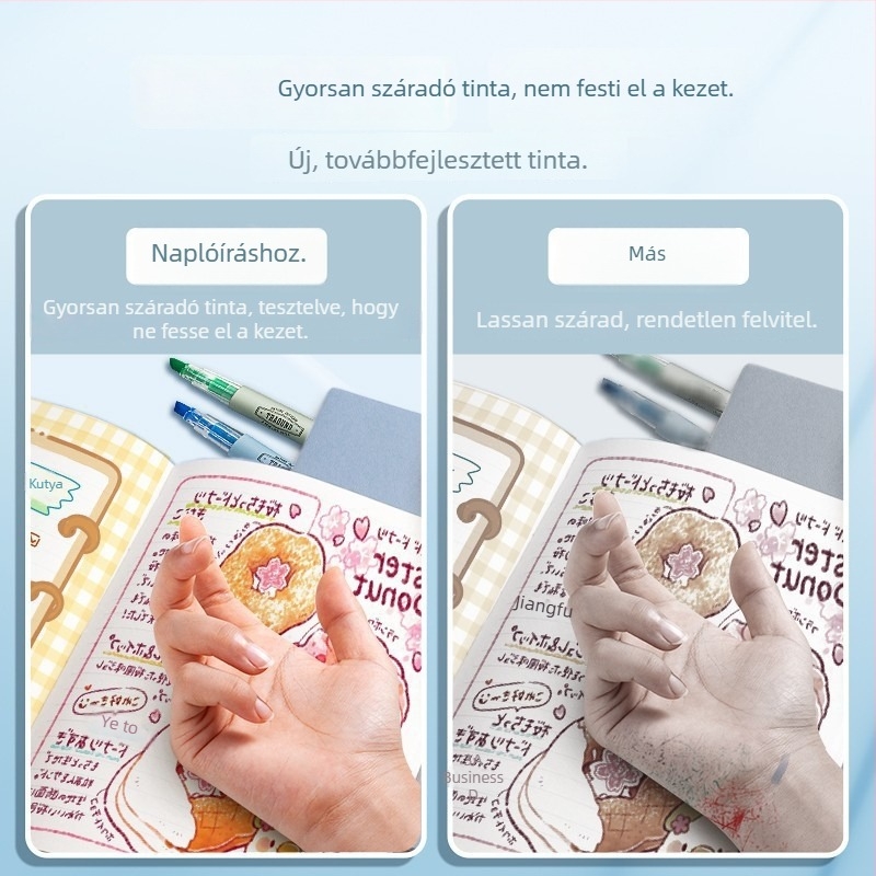 Deli fluoreszcens kiemelő toll diákoknak, színes kiemeléshez, speciális toll naplóíráshoz Morandi színekben