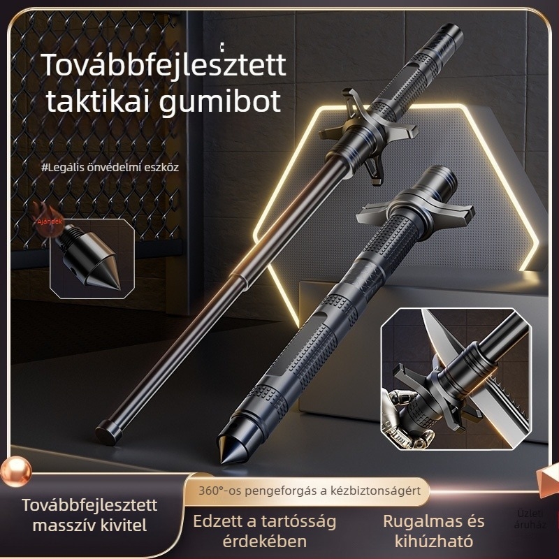 Autóba illő teleszkópos baton, jogszerű önvédelmi eszköz, háromrészes összecsukható sétabot