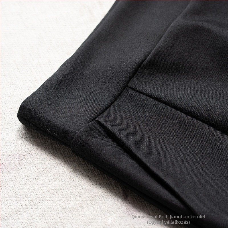 Elegáns magas derekú, karcsúsító, egyenes szabású midi szoknya nőknek, egyszínű, poliészter/spandex anyag, 2025 tavasz