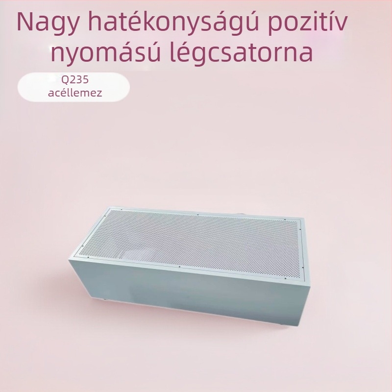 Mennyezeti lamináris légáramú diffúzorlemez, acéllemezből; perforált diffúzor rozsdamentes acélból és alumínium ötvözetből, bevonattal fújt