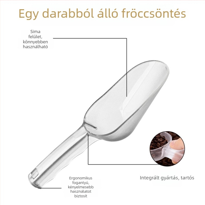 PC műanyag jégkanál, rizs- és gabonakanál, átlátszó nagy popcorn-kanál – konyhai és catering célokra