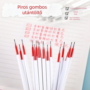 Piros tollbetét 0,5 mm, golyós fejű, nyomógombos típus, sima írás, gyorsan száradó, irodai használatra