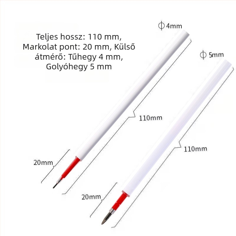 Piros tollbetét 0,5 mm, golyós fejű, nyomógombos típus, sima írás, gyorsan száradó, irodai használatra