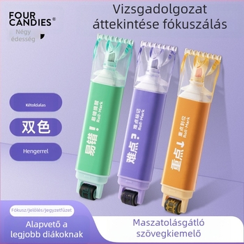 Négy dupla végű kiemelő toll általános iskolásoknak, nem toxikus, színes