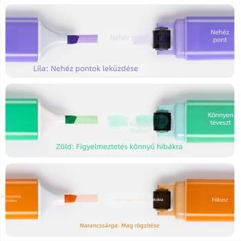 Négy dupla végű kiemelő toll általános iskolásoknak, nem toxikus, színes