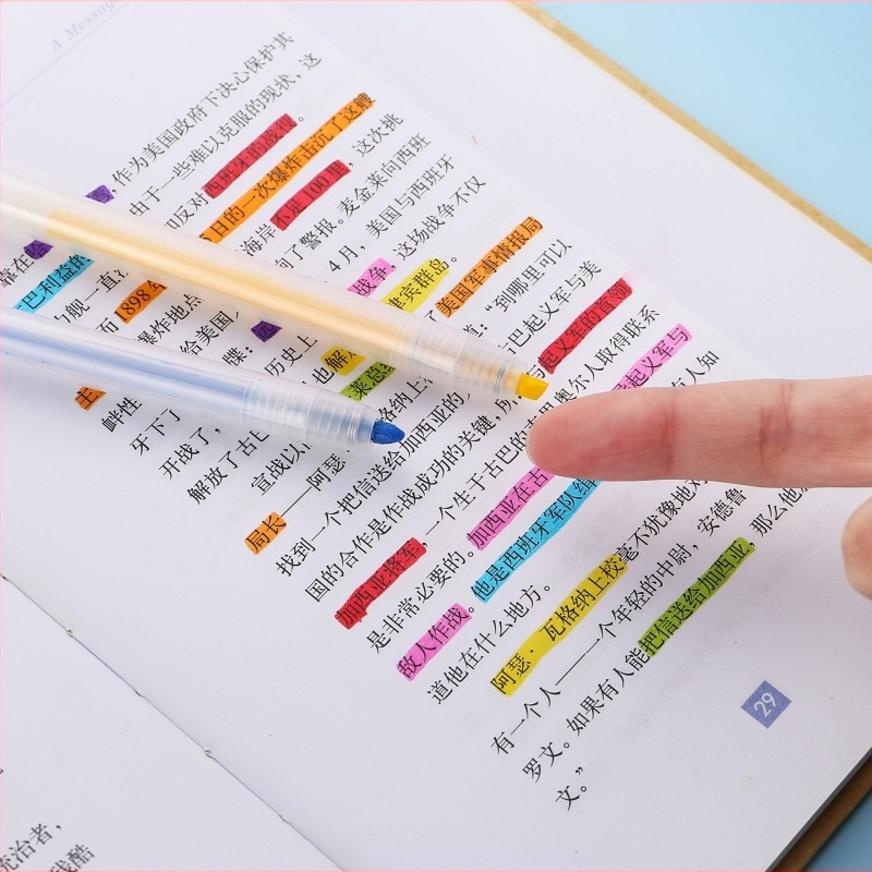 Gombnyomásos kiemelő toll – minimalist planner íróeszköz, diákoknak, stílusos irodai kellék
