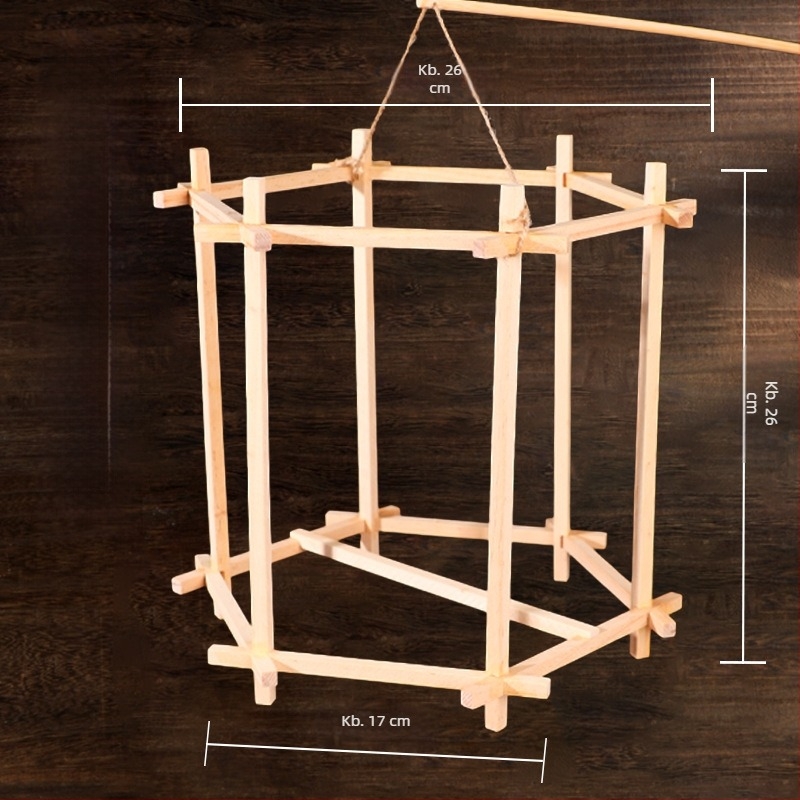 DIY anyagkészlet hagyományos lámpásokhoz mortise- és tenon kötésekkel – négyzet alakú lámpás gyerekeknek és diákoknak