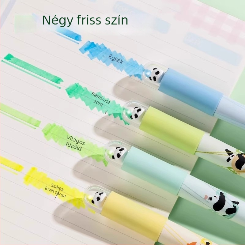 Deli SK233 Panda kiemelő készlet – színes, aranyos tollak diákoknak, naplóíráshoz és jegyzeteléshez