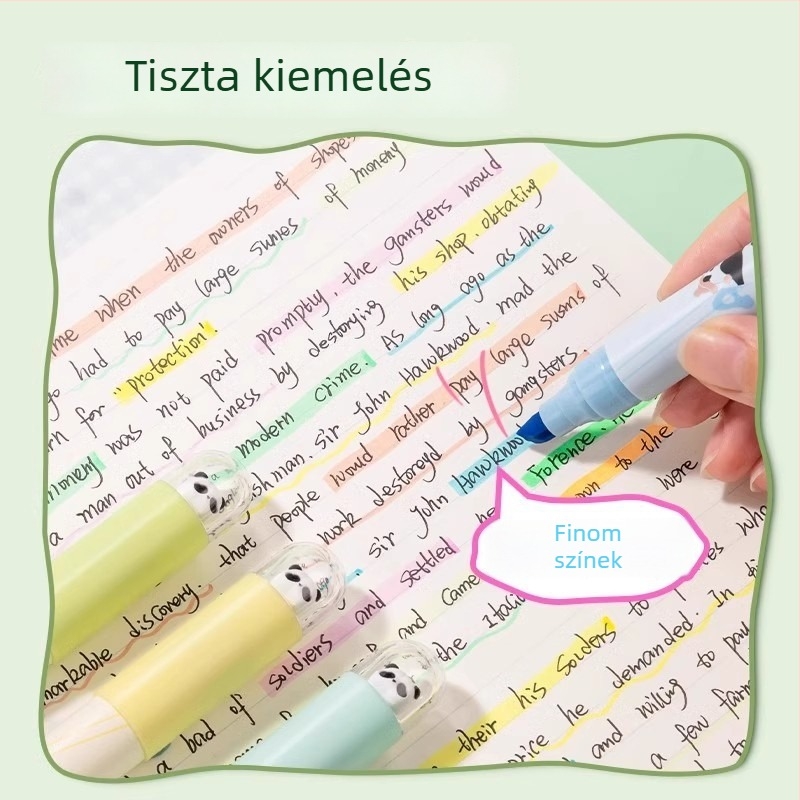 Deli SK233 Panda kiemelő készlet – színes, aranyos tollak diákoknak, naplóíráshoz és jegyzeteléshez