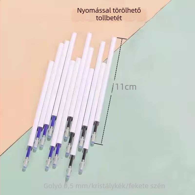 Nyomásra törlő tollbetét, kristálykék, hőérzékeny, 0.5 mm golyófej, szénfekete, varázsradír, semleges