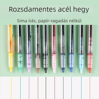 INS-stílusú színes zselés toll 0,7 mm-es golyófejjel, nagy kapacitású, cserélhető töltet
