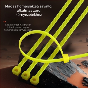 Önálló záródó nylon kötöző szalag egészségügyi hulladékok zárásához sárga címkével