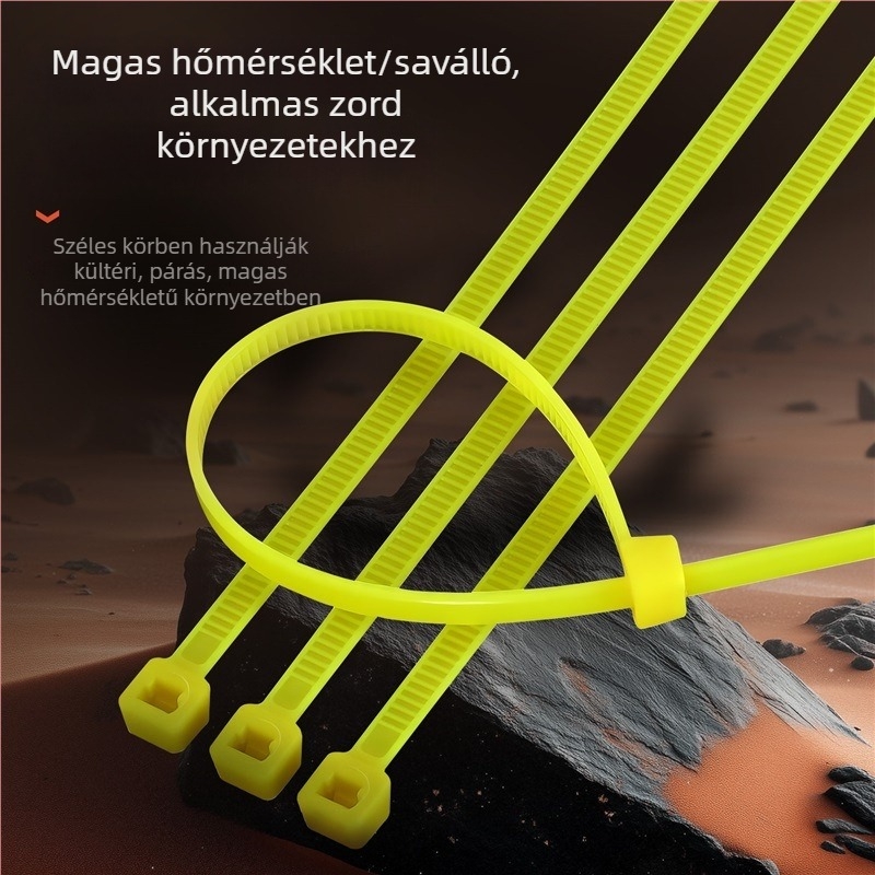 Önálló záródó nylon kötöző szalag egészségügyi hulladékok zárásához sárga címkével