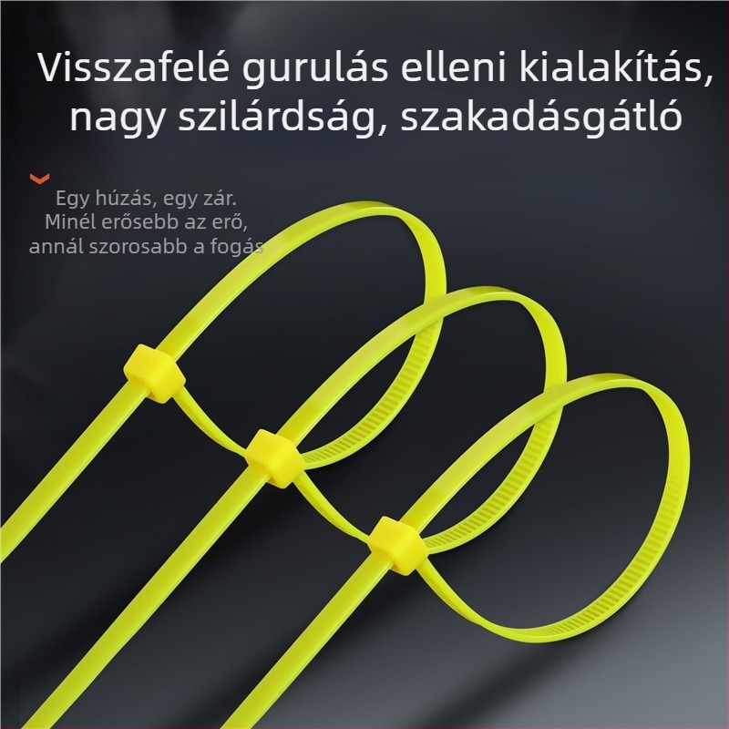 Önálló záródó nylon kötöző szalag egészségügyi hulladékok zárásához sárga címkével