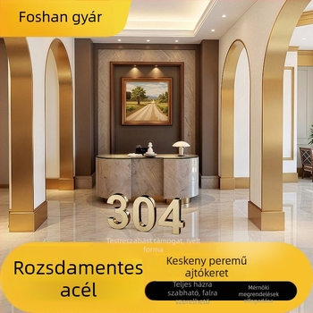 304 rozsdamentes acél liftajtókeret dekoratív élvédővel