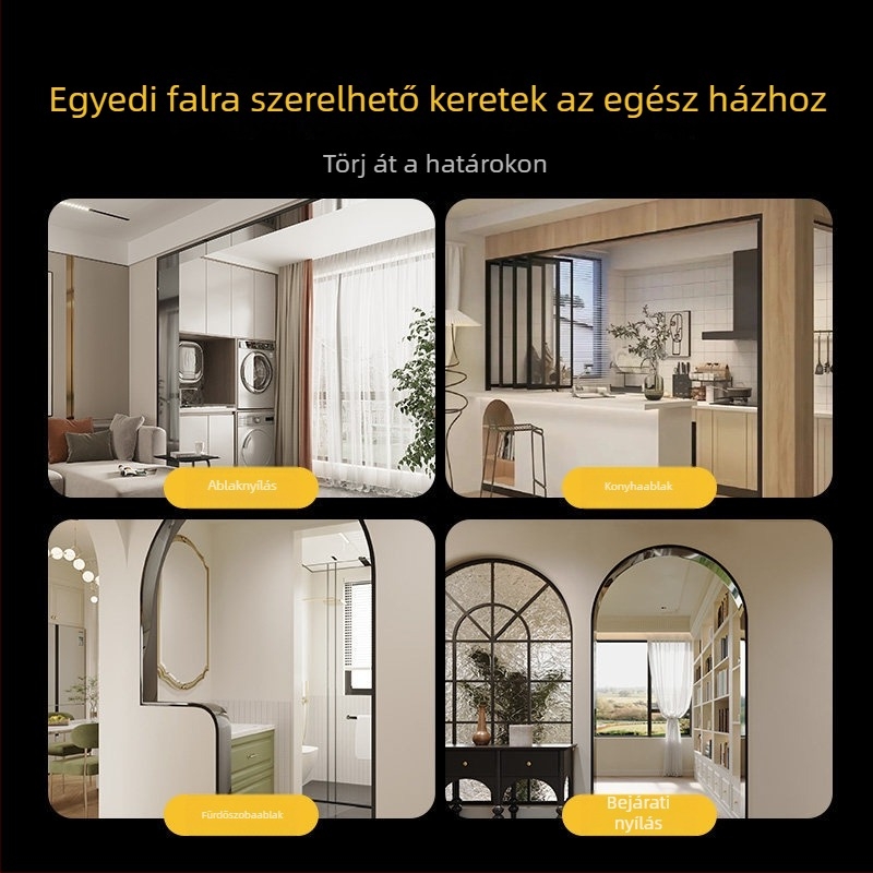 304 rozsdamentes acél liftajtókeret dekoratív élvédővel