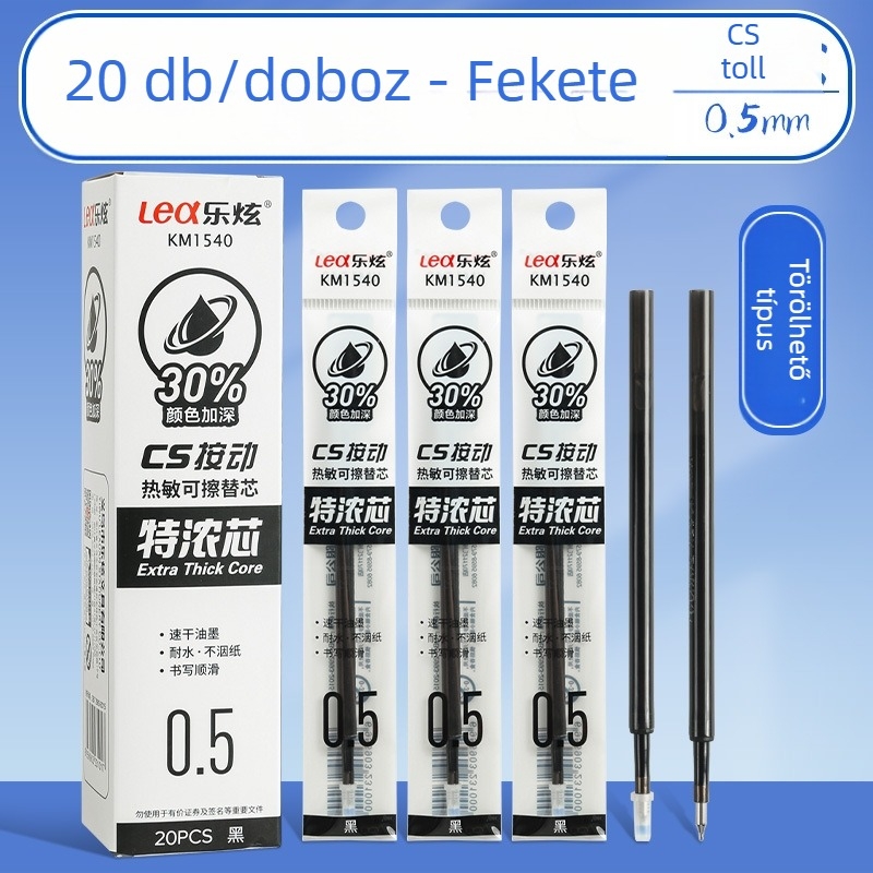 Le Xuan hőérzékeny, törölhető gél toll refill CS nyomógombos mechanizmushoz, 0,5 mm, kristálykék, dobozban 20 darab