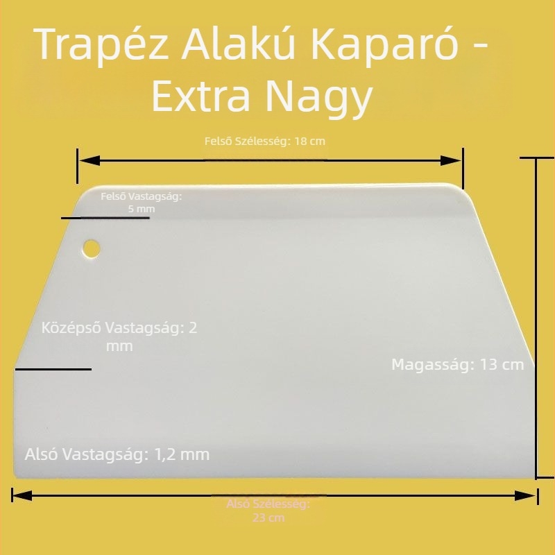 Műanyag rizstészta spatula, extralarge, vastag, trapéz alakú penge