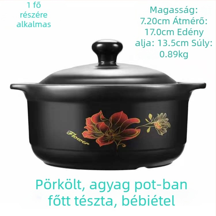 Új kerámia edény nyílt lánghoz, hőálló leveses fazék nagy kapacitással