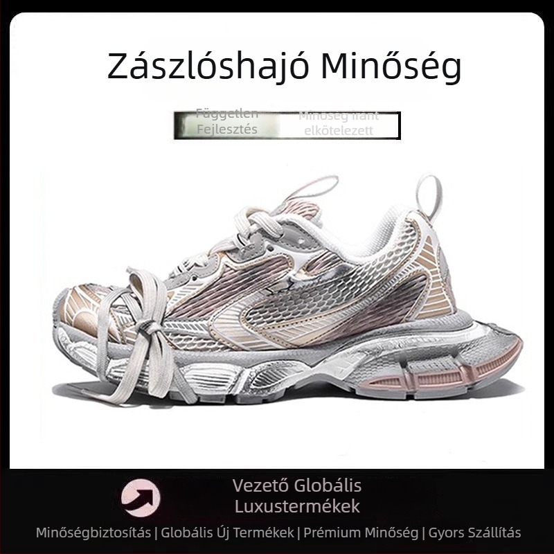 2026 tavasz-nyár Női dad sneakers, légáteresztő, sokoldalú, vintage vast talppal a magasság növeléséért, mindennapi sportcipő