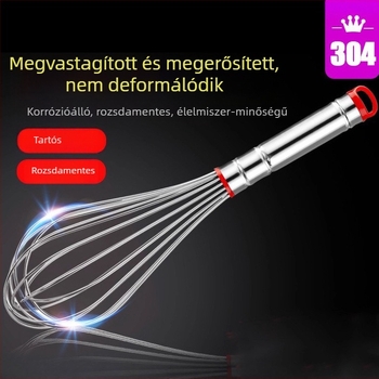 304 rozsdamentes acél kézi tojáshabosító, mini habverő tojásokhoz és tejszínhez
