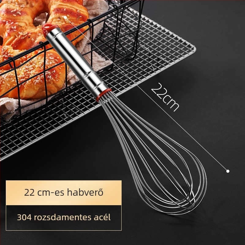 304 rozsdamentes acél kézi tojáshabosító, mini habverő tojásokhoz és tejszínhez