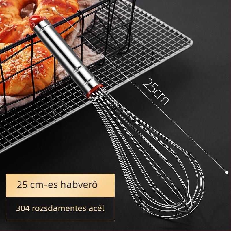 304 rozsdamentes acél kézi tojáshabosító, mini habverő tojásokhoz és tejszínhez