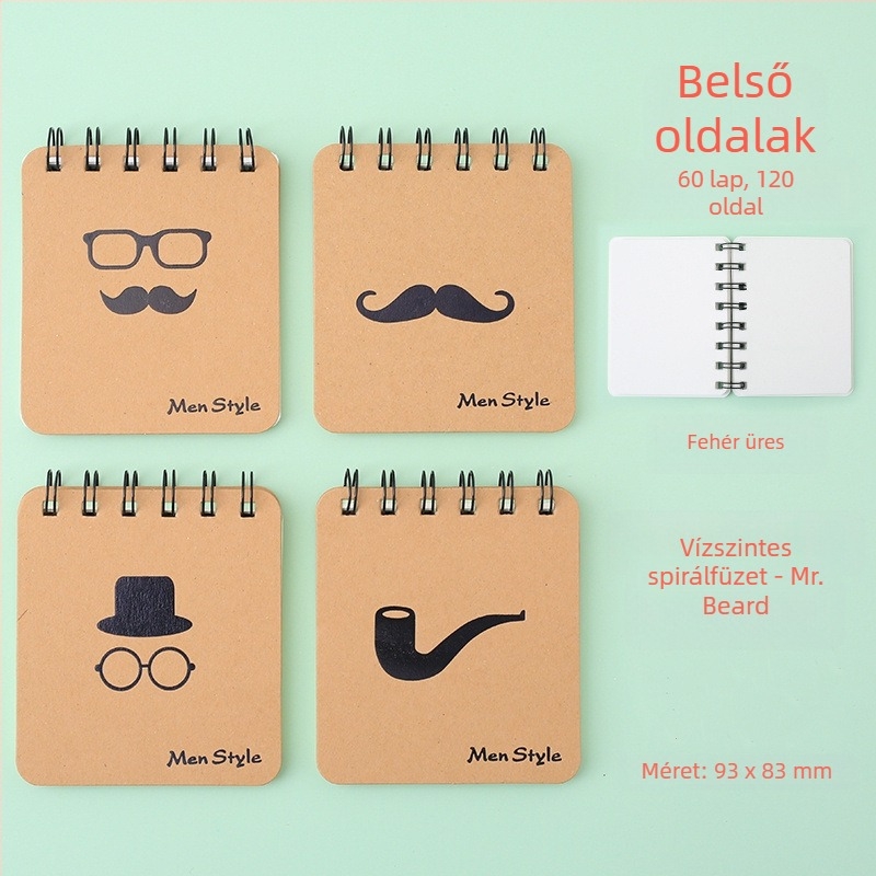 MOYL A426 Mini notesz bőrtokkal, 70 oldal, 8,4 × 9,5 cm, 49 gsm papír, iskolai kellékek