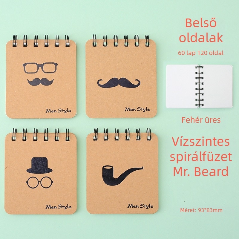 MOYL A426 Mini notesz bőrtokkal, 70 oldal, 8,4 × 9,5 cm, 49 gsm papír, iskolai kellékek