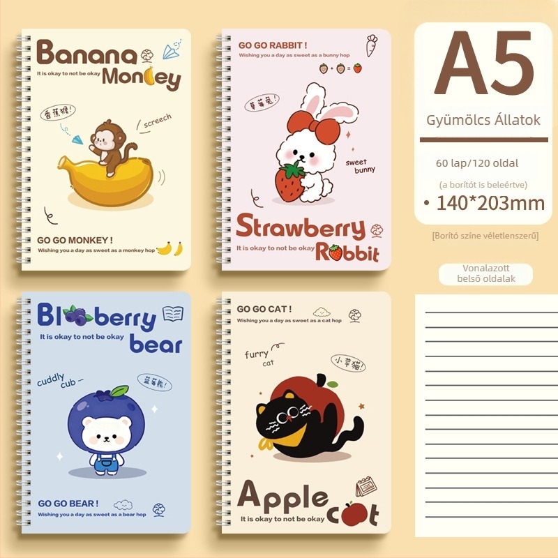 A5 színes, vastag spirálfüzet, Instagram-stílusú, elegáns kis notesz, nagy kapacitással diákok számára
