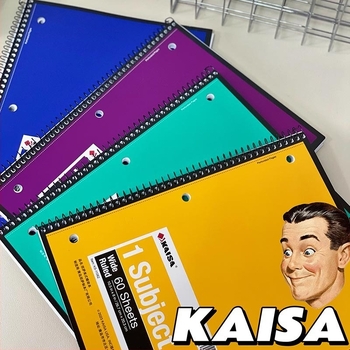 Kaisa háromlyukas spirálfüzet, vastagabb kivitelben, diákoknak, vonalas oldalakkal és perforált lapokkal