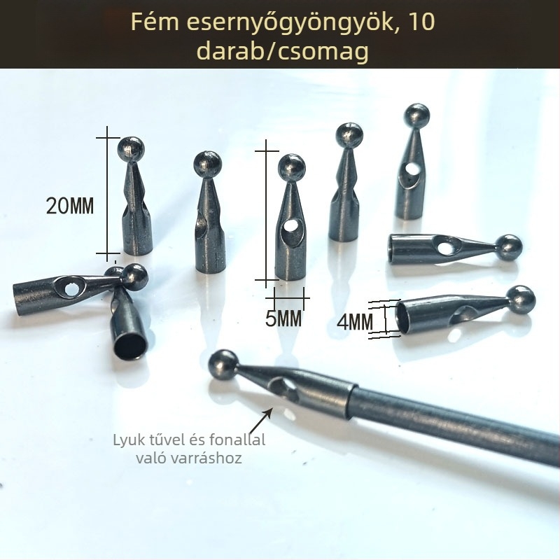 3-4 mm-es esernyő gyöngyök hosszú fogantyúhoz – farokgyöngyök és esernyőfej részei