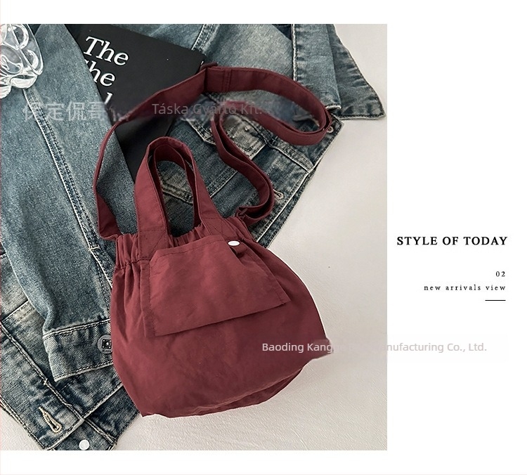 Ősz 2025 Mini nylon színblokkokkal díszített bucket crossbody táska nőknek