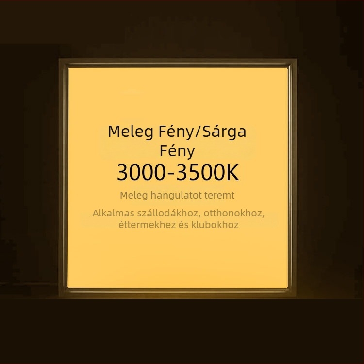Integrált mennyezeti LED panel 600×600, sík LED panel 600×600, 60×60 rács, ásványgyapotos gipszkarton, 595 mérnöki panel világítás