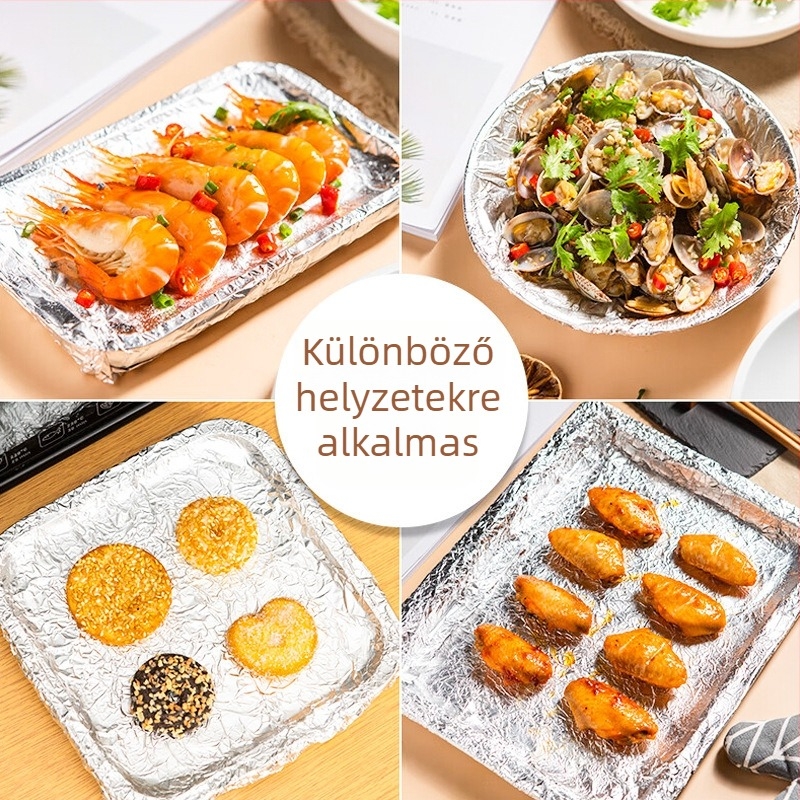 Sütéshez és grillezéshez alkalmas alumínium fólia, 30×10 cm, hőálló