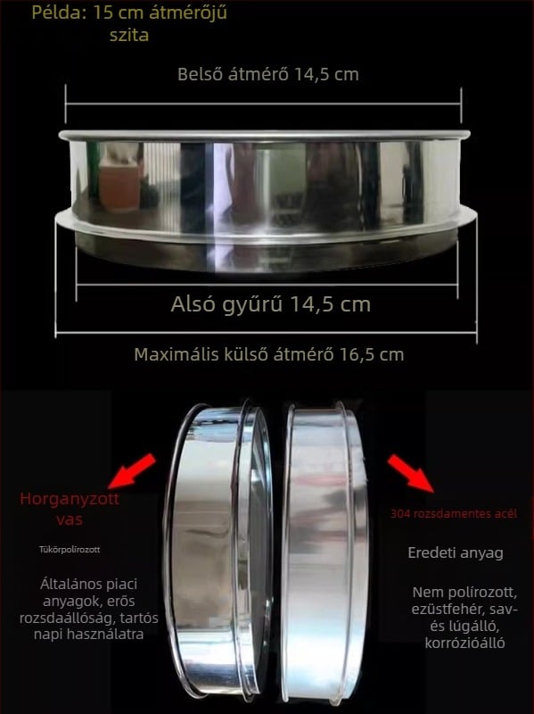 Rozsdamentes acélból készült por- és lisztszita, ultrafin háló Panax notoginseng porhoz