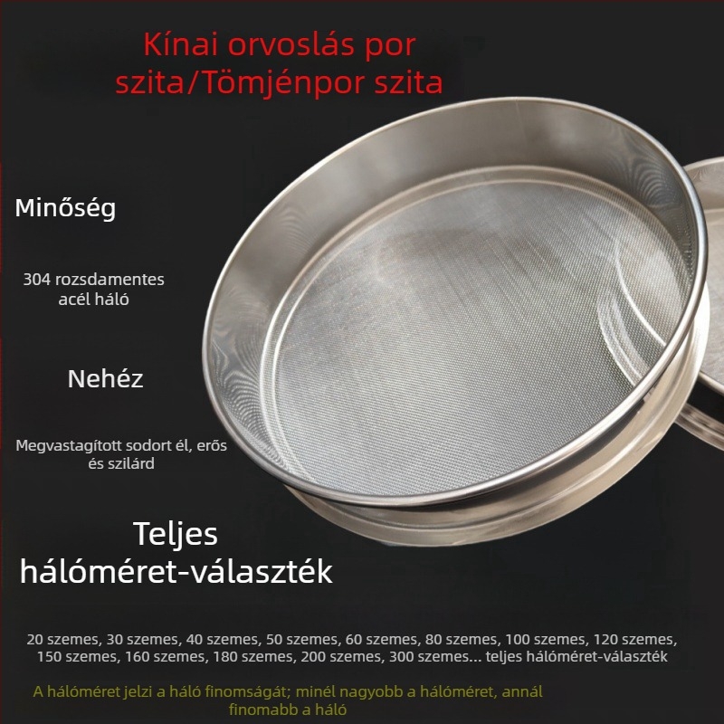 Rozsdamentes acélból készült por- és lisztszita, ultrafin háló Panax notoginseng porhoz