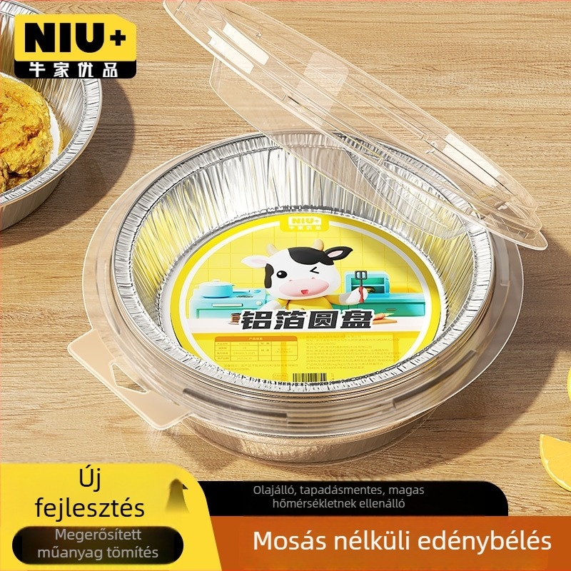 Air Fryerhez készült alumíniumfólia tálca, kerek, sütéshez és grillhez – élelmiszer-minőségű