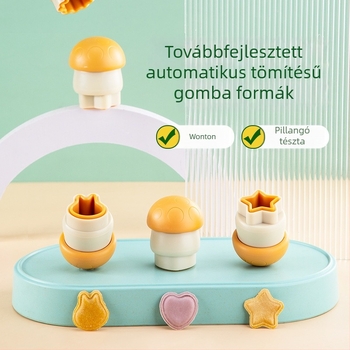 Gombaszerű mini wonton forma, automatikus szélezárás, bébiételekhez kiegészítő, pillangó alakú tészta formázó és sütemények reliefnyomás